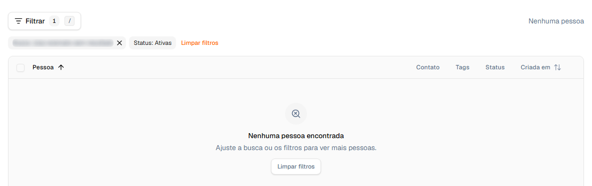 Lista sem resultado para a busca