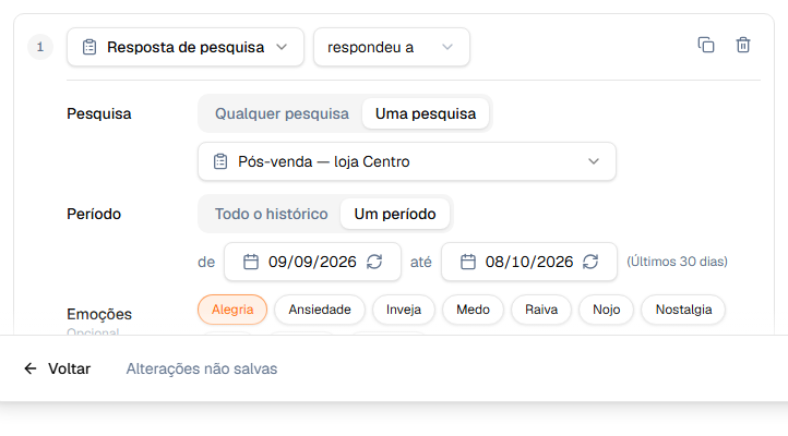 Regra de resposta de pesquisa completa