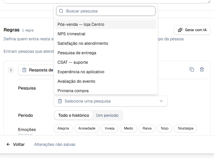 Escolha da pesquisa