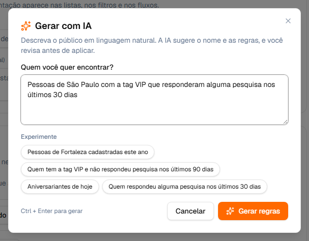 Pedido para a IA