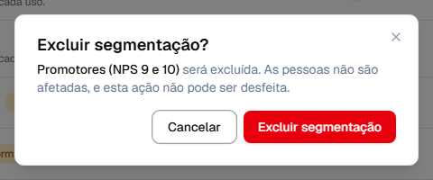 Confirmação de exclusão