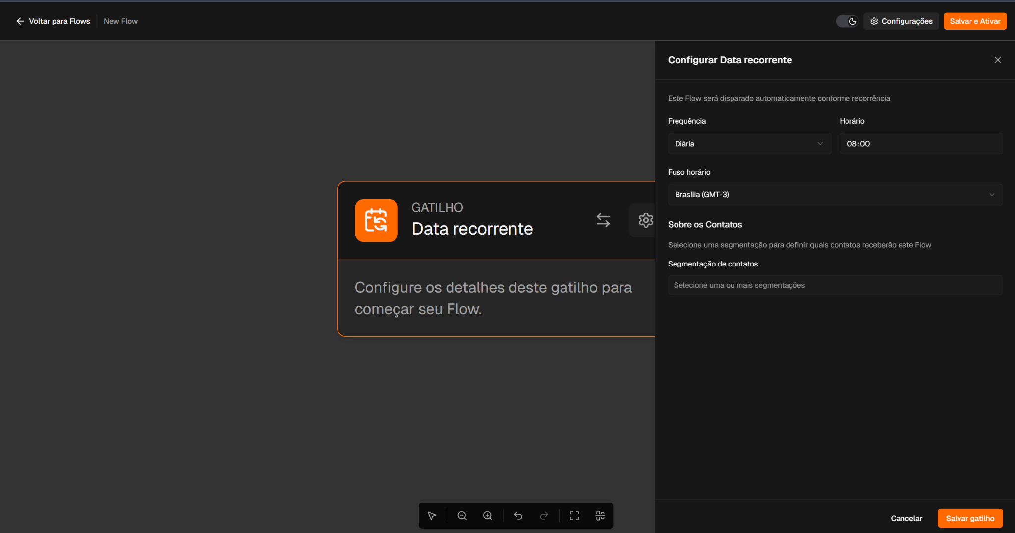 Configuração Data Recorrente